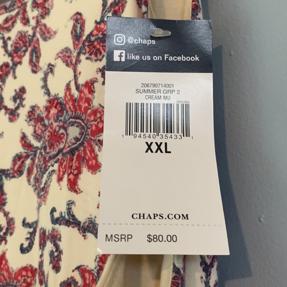 Chaps Floral Dress Size XXL NWT Full Skirt Thin Neck Straps Ties in Back - Picture 6 of 9